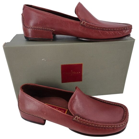 Vintage NEW Cole Haan Country Dress Shoes Womens 8B Brown Leather Slip-on Loafer - Picture 1 of 15